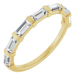 14K Gold Straight Baguette Natural Diamond Bar Channel-Set Anniversary Band – 1/5–3/4 CTW - Yellow Gold