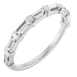 14K Gold Straight Baguette Natural Diamond Bar Channel-Set Anniversary Band – 1/5–3/4 CTW - White Gold
