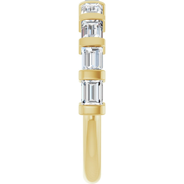 10K Gold Straight Baguette Natural Diamond Bar Channel-Set Anniversary Band – 3/4–1 CTW (Style 123675) - Yellow Gold - view 4
