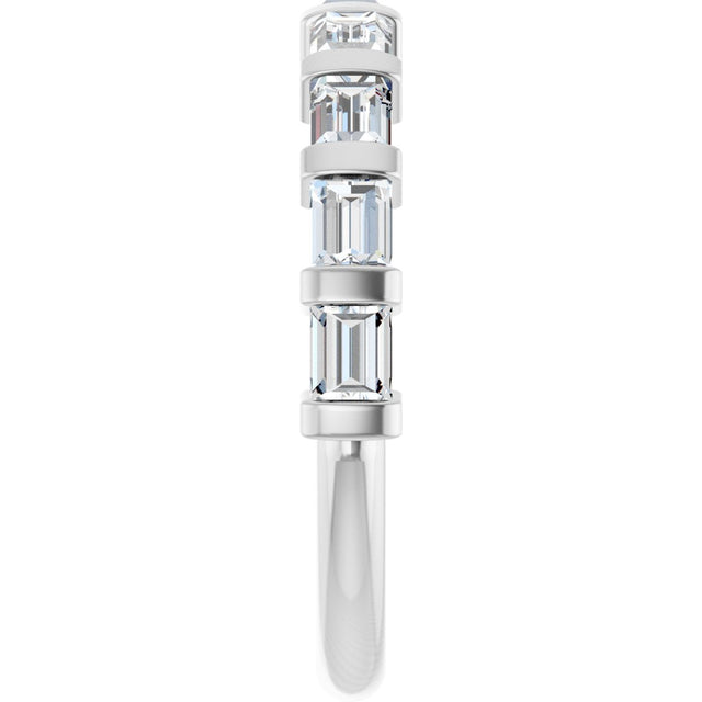 10K Gold Straight Baguette Lab-Grown Diamond Bar Channel-Set Anniversary Band – 3/4–9/10 CTW (Style 123675) - White Gold - view 4