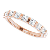 14K Gold Asscher Natural Diamond Bar Channel-Set Anniversary Band – 5/8–1 3/8 CTW (Style 123675) - Rose Gold - view 5