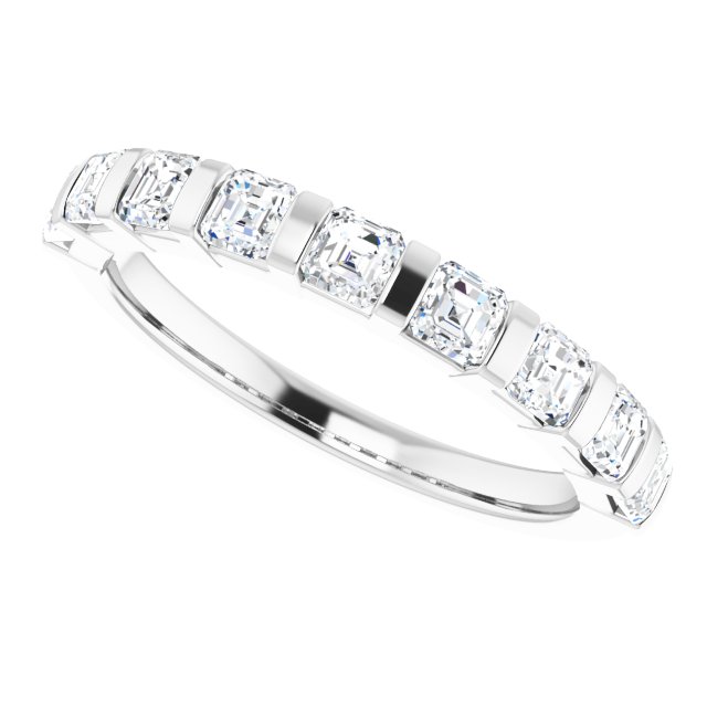 Platinum Asscher Lab-Grown Diamond Bar Channel-Set Anniversary Band – 5/8–1 3/8 CTW - view 5