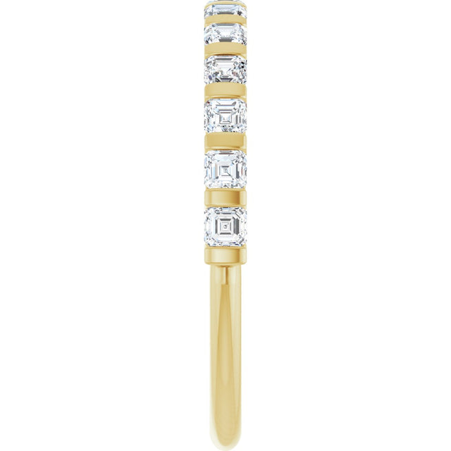14K Gold Asscher Natural Diamond Bar Channel-Set Anniversary Band – 5/8–1 3/8 CTW (Style 123675) - Yellow Gold - view 4