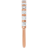 14K Gold Asscher Natural Diamond Bar Channel-Set Anniversary Band – 5/8–1 3/8 CTW (Style 123675) - Rose Gold - view 4