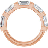 10K Gold Emerald Natural Diamond Bar Channel-Set Anniversary Band – 1 3/4–3 1/4 CTW (Style 123675) - Rose Gold - view 2