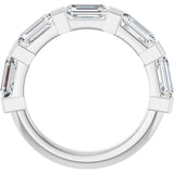 10K Gold Emerald Lab-Grown Diamond Bar Channel-Set Anniversary Band – 1 5/8–2 1/2 CTW (Style 123675) - White Gold - view 2