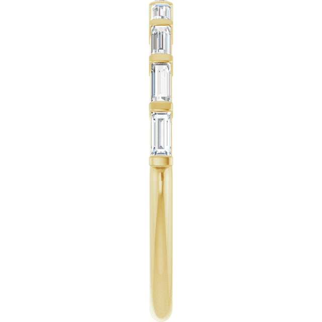 10K Gold Straight Baguette Lab-Grown Diamond Bar Channel-Set Anniversary Band – 1/5–1/2 CTW (Style 123675) - Yellow Gold - view 4