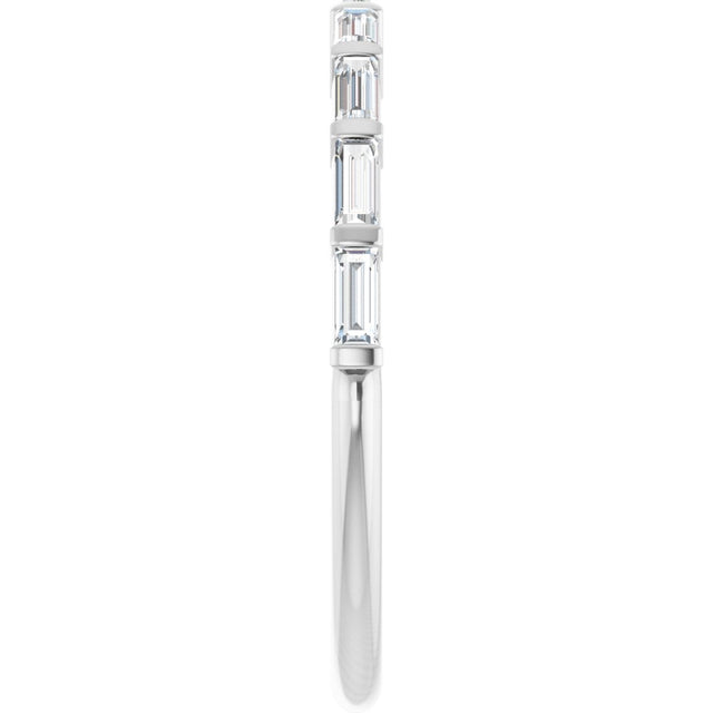 10K Gold Straight Baguette Lab-Grown Diamond Bar Channel-Set Anniversary Band – 1/5–1/2 CTW (Style 123675) - White Gold - view 4