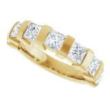 10K Gold Square Natural Diamond Bar Channel-Set Anniversary Band – 1 3/8–2 3/4 CTW (Style 123675) - Yellow Gold - view 5