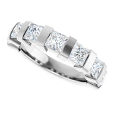10K Gold Square Natural Diamond Bar Channel-Set Anniversary Band – 1 3/8–2 3/4 CTW (Style 123675) - White Gold - view 5