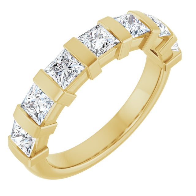 10K Gold Square Lab-Grown Diamond Bar Channel-Set Anniversary Band – 1 1/3–2 3/4 CTW (Style 123675) - Yellow Gold