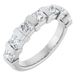10K Gold Square Lab-Grown Diamond Bar Channel-Set Anniversary Band – 1 1/3–2 3/4 CTW (Style 123675) - White Gold