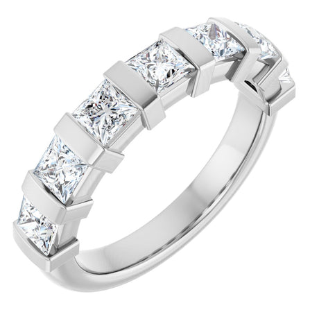 10K Gold Square Lab-Grown Diamond Bar Channel-Set Anniversary Band – 1 1/3–2 3/4 CTW (Style 123675) - White Gold