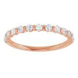 10K Gold Round Natural Diamond Bar Channel-Set Anniversary Band – 1/5–5/8 CTW (Style 123675) - Rose Gold - view 3