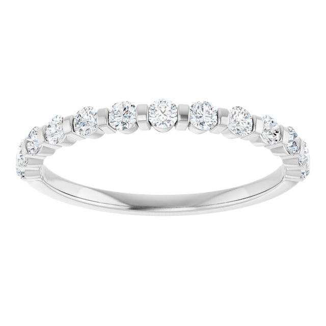 Platinum Round Lab-Grown Diamond Bar Channel-Set Anniversary Band – 1/4–3/4 CTW - view 3