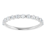 Platinum Round Natural Diamond Bar Channel-Set Anniversary Band – 1/4–3/4 CTW - view 3
