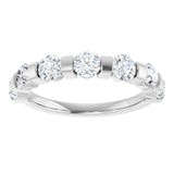 10K Gold Round Natural Diamond Bar Channel-Set Anniversary Band – 3/4–1 1/2 CTW (Style 123675) - White Gold - view 3