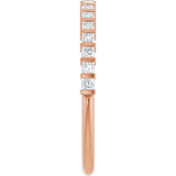10K Gold Square Lab-Grown Diamond Bar Channel-Set Anniversary Band – 1/3–9/10 CTW - Rose Gold - view 4