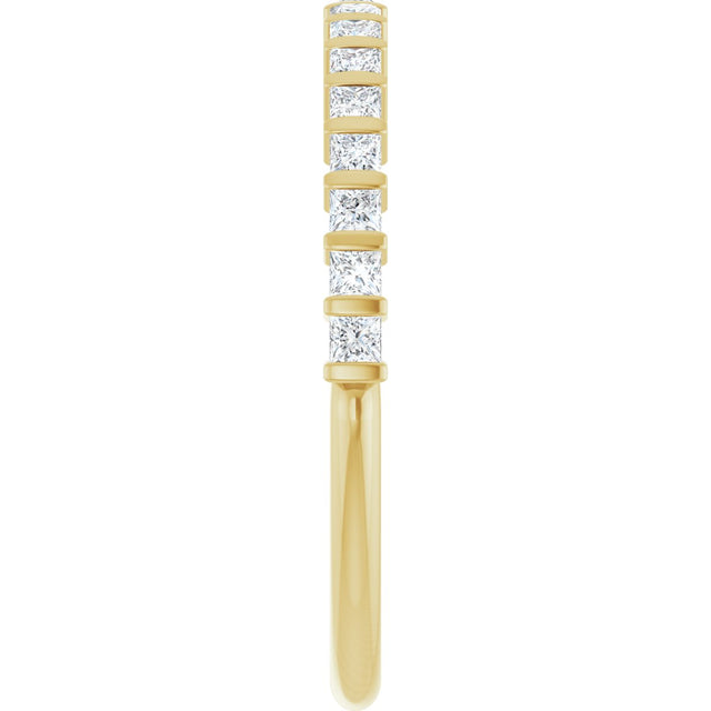 10K Gold Square Natural Diamond Bar Channel-Set Anniversary Band – 3/8–1 1/6 CTW - Yellow Gold - view 4