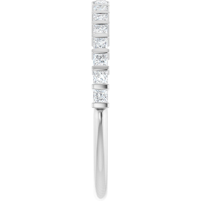 Platinum Square Natural Diamond Bar Channel-Set Anniversary Band – 1/3–1 1/2 CTW - view 4