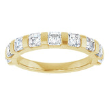 14K Gold Asscher Natural Diamond Bar Channel-Set Anniversary Band – 5/8–1 3/8 CTW (Style 123675) - Yellow Gold - view 3