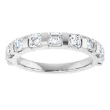 Platinum Asscher Lab-Grown Diamond Bar Channel-Set Anniversary Band – 5/8–1 3/8 CTW - view 3