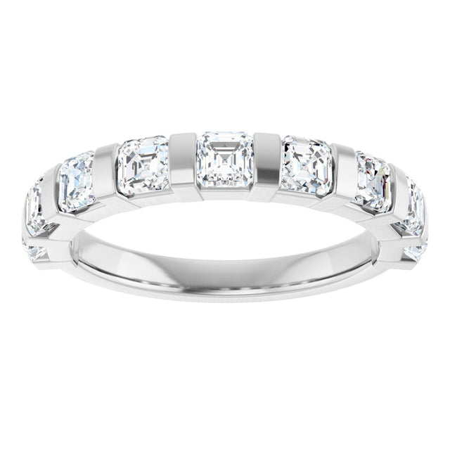 Platinum Asscher Lab-Grown Diamond Bar Channel-Set Anniversary Band – 5/8–1 3/8 CTW - view 3