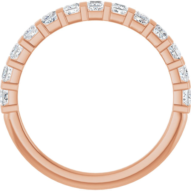 10K Gold Square Lab-Grown Diamond Bar Channel-Set Anniversary Band – 1/3–9/10 CTW - Rose Gold - view 2