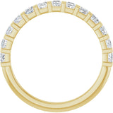 10K Gold Square Natural Diamond Bar Channel-Set Anniversary Band – 3/8–1 1/6 CTW - Yellow Gold - view 2