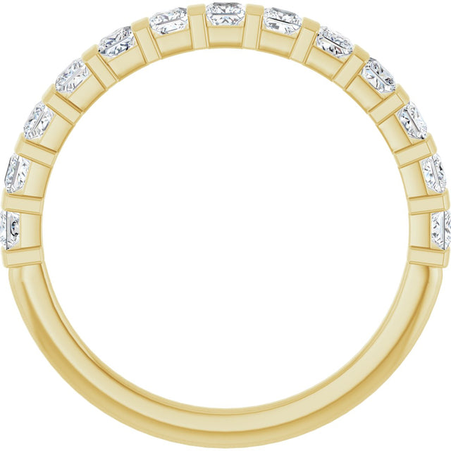10K Gold Square Natural Diamond Bar Channel-Set Anniversary Band – 3/8–1 1/6 CTW - Yellow Gold - view 2