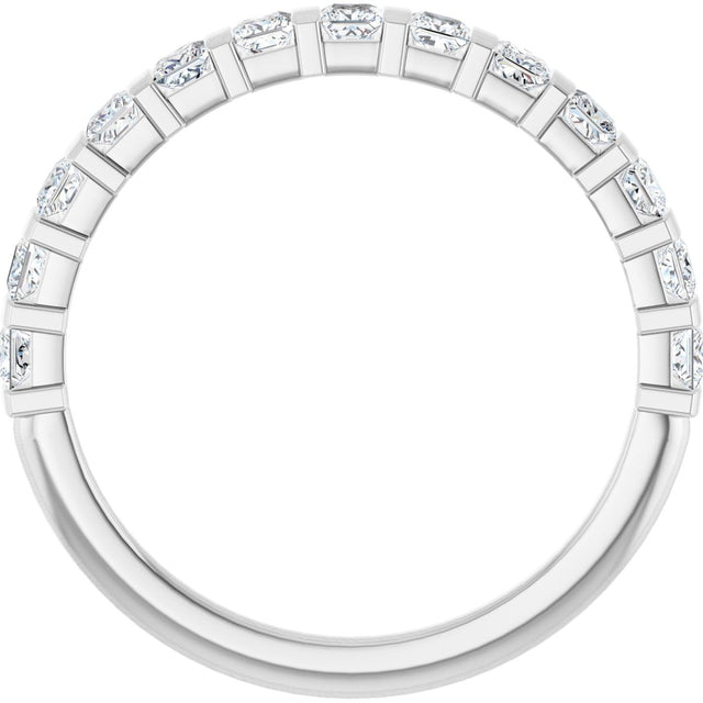 10K Gold Square Natural Diamond Bar Channel-Set Anniversary Band – 3/8–1 1/6 CTW - White Gold - view 2