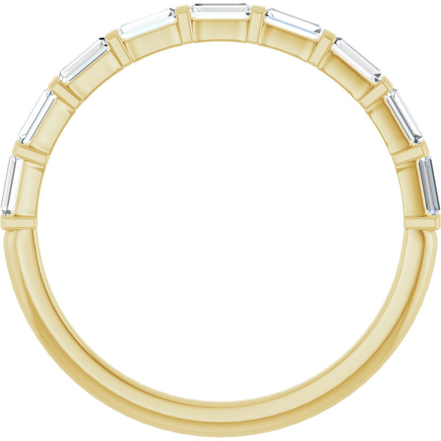 10K Gold Straight Baguette Lab-Grown Diamond Bar Channel-Set Anniversary Band – 1/5–1/2 CTW (Style 123675) - Yellow Gold - view 2