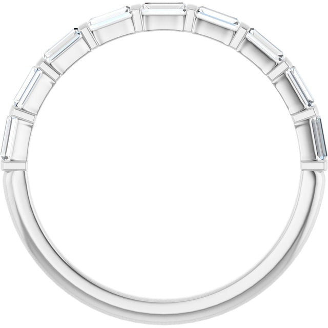 10K Gold Straight Baguette Natural Diamond Bar Channel-Set Anniversary Band – 1/5–5/8 CTW (Style 123675) - White Gold - view 2