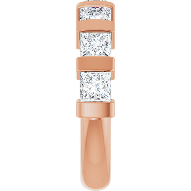 10K Gold Square Lab-Grown Diamond Bar Channel-Set Anniversary Band – 1 1/3–2 3/4 CTW (Style 123675) - Rose Gold - view 4