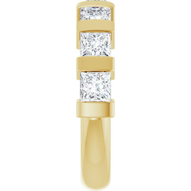 10K Gold Square Lab-Grown Diamond Bar Channel-Set Anniversary Band – 1 1/3–2 3/4 CTW (Style 123675) - Yellow Gold - view 4