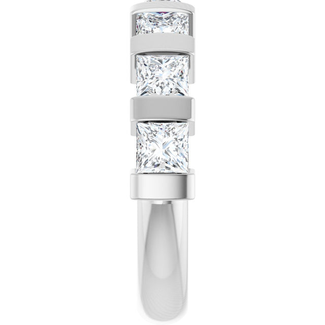 10K Gold Square Natural Diamond Bar Channel-Set Anniversary Band – 1 3/8–2 3/4 CTW (Style 123675) - White Gold - view 4