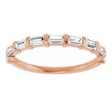 10K Gold Straight Baguette Lab-Grown Diamond Bar Channel-Set Anniversary Band – 1/5–1/2 CTW (Style 123675) - Rose Gold - view 3