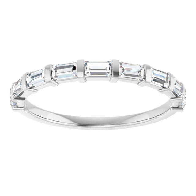 10K Gold Straight Baguette Lab-Grown Diamond Bar Channel-Set Anniversary Band – 1/5–1/2 CTW (Style 123675) - White Gold - view 3