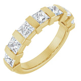 10K Gold Square Natural Diamond Bar Channel-Set Anniversary Band – 1 3/8–2 3/4 CTW (Style 123675) - Yellow Gold