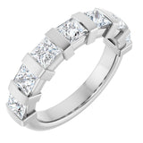 10K Gold Square Natural Diamond Bar Channel-Set Anniversary Band – 1 3/8–2 3/4 CTW (Style 123675) - White Gold