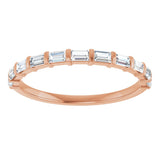 10K Gold Straight Baguette Lab-Grown Diamond Bar Channel-Set Anniversary Band – 1/5–1/2 CTW (Style 123675) - Rose Gold - view 3