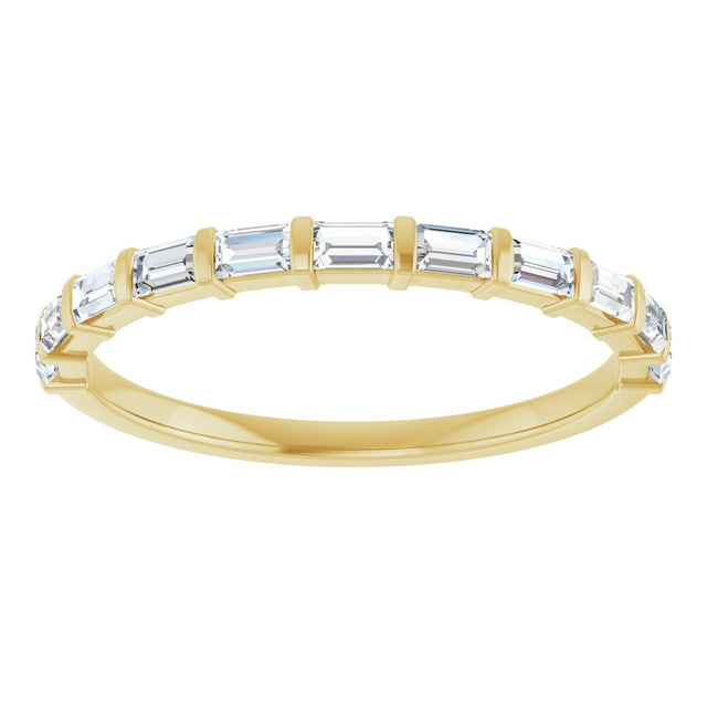 10K Gold Straight Baguette Natural Diamond Bar Channel-Set Anniversary Band – 1/5–5/8 CTW (Style 123675) - Yellow Gold - view 3