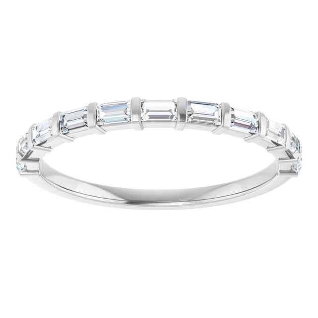 10K Gold Straight Baguette Lab-Grown Diamond Bar Channel-Set Anniversary Band – 1/5–1/2 CTW (Style 123675) - White Gold - view 3