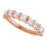 10K Gold Square Natural Diamond Bar Channel-Set Anniversary Band – 3/8–1 1/6 CTW - Rose Gold - view 5