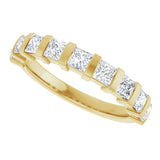 10K Gold Square Natural Diamond Bar Channel-Set Anniversary Band – 3/8–1 1/6 CTW - Yellow Gold - view 5