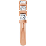 10K Gold Square Natural Diamond Bar Channel-Set Anniversary Band – 1 3/8–2 3/4 CTW (Style 123675) - Rose Gold - view 4