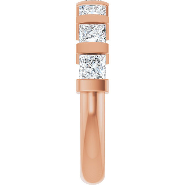 10K Gold Square Natural Diamond Bar Channel-Set Anniversary Band – 1 3/8–2 3/4 CTW (Style 123675) - Rose Gold - view 4