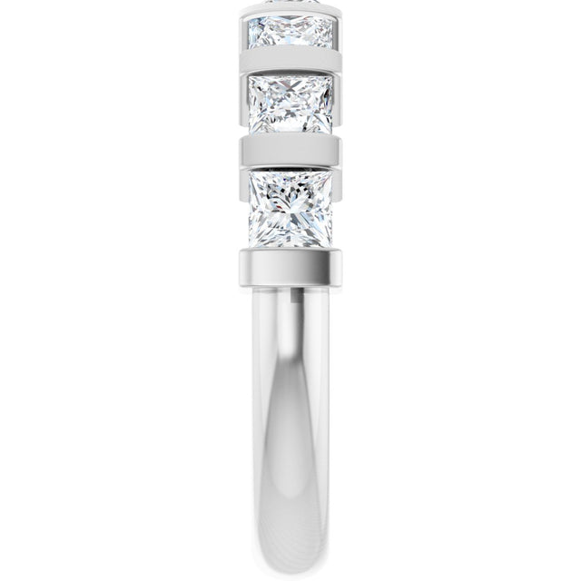 10K Gold Square Lab-Grown Diamond Bar Channel-Set Anniversary Band – 1 1/3–2 3/4 CTW (Style 123675) - White Gold - view 4