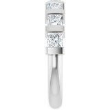 10K Gold Square Natural Diamond Bar Channel-Set Anniversary Band – 1 3/8–2 3/4 CTW (Style 123675) - White Gold - view 4