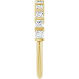 10K Gold Square Lab-Grown Diamond Bar Channel-Set Anniversary Band – 1/3–9/10 CTW - Yellow Gold - view 4